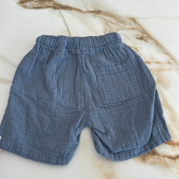 Zara Blue Textured Shorts - Picture 4 of 5